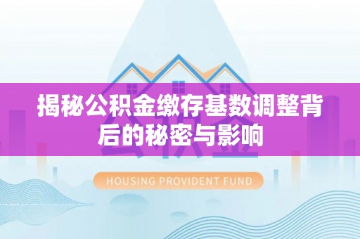 望牛墩揭秘公积金缴存基数调整背后的秘密与影响