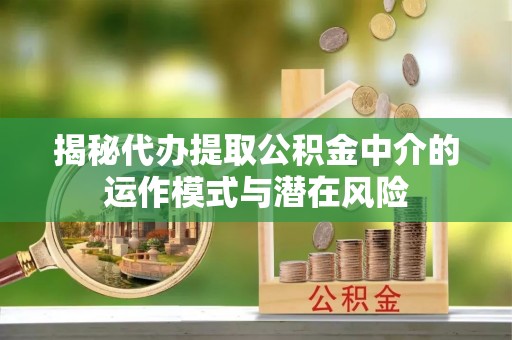 望牛墩揭秘代办提取公积金中介的运作模式与潜在风险