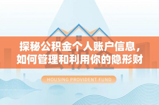 望牛墩探秘公积金个人账户信息，如何管理和利用你的隐形财富