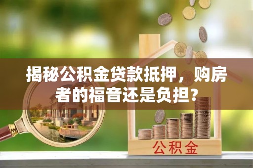 望牛墩揭秘公积金贷款抵押，购房者的福音还是负担？
