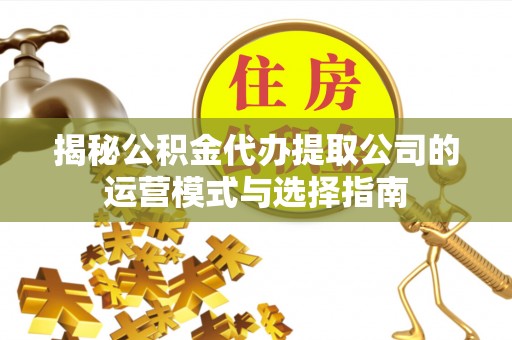 望牛墩揭秘公积金代办提取公司的运营模式与选择指南